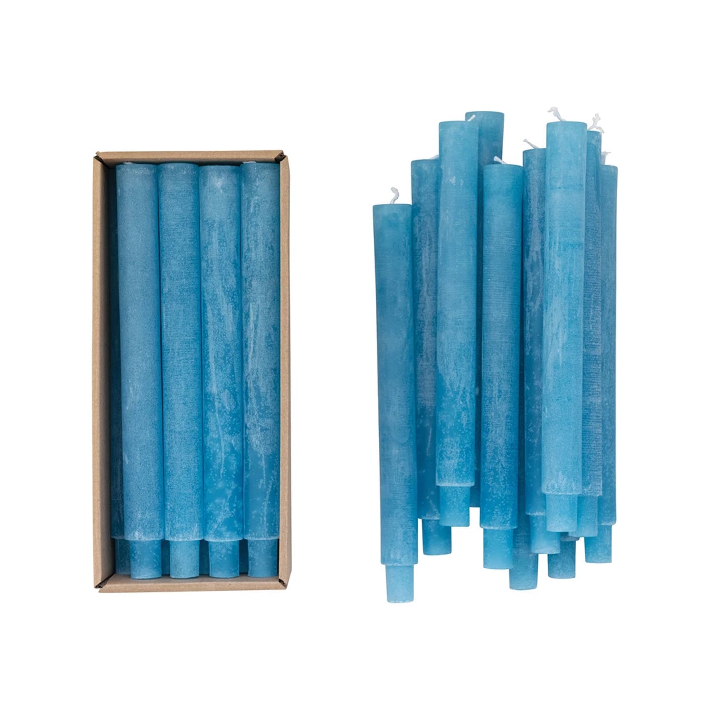Unscented Taper Candles, Blue, 12piece Box