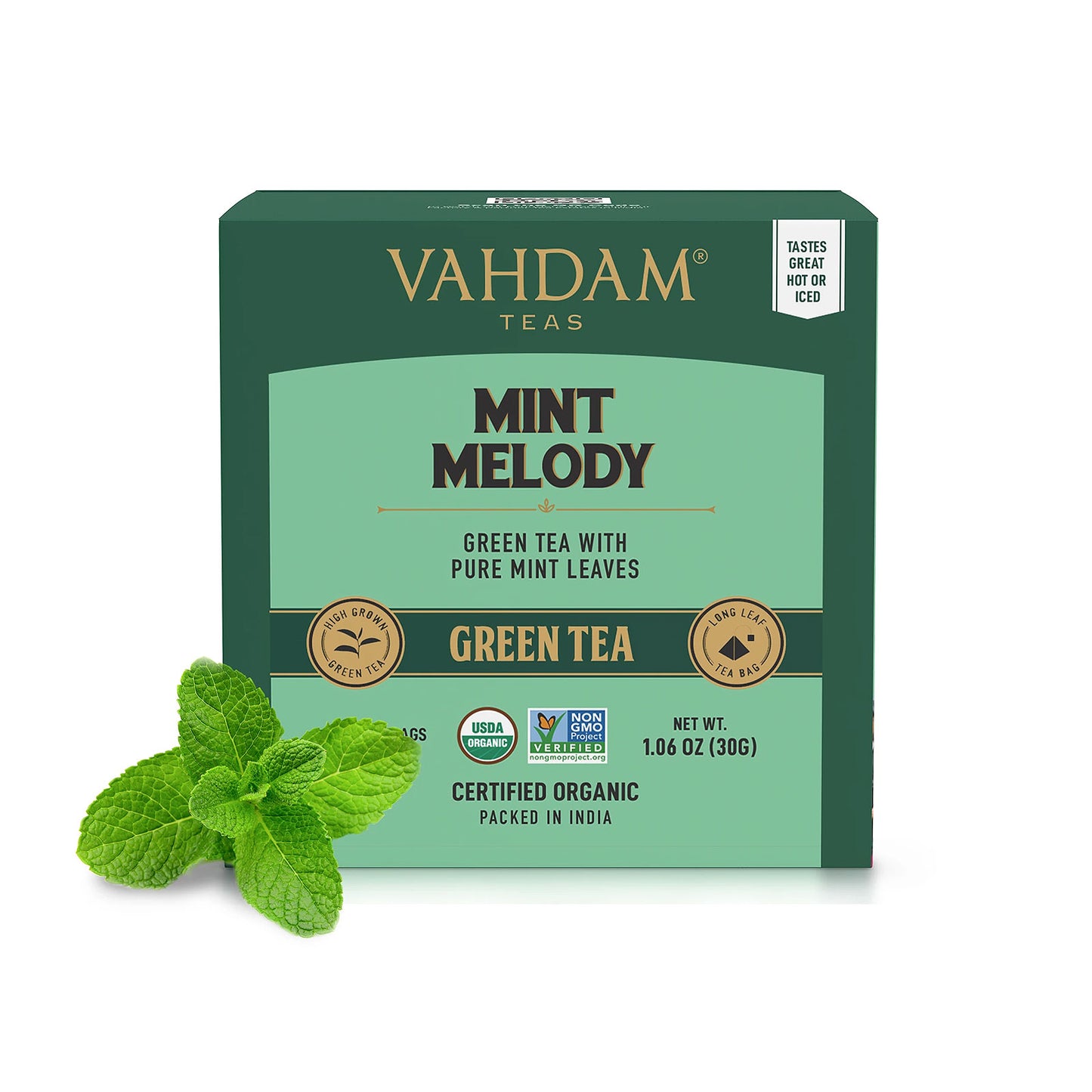Vahdam Teas Mint Melody Tea Bags, 15 sachets