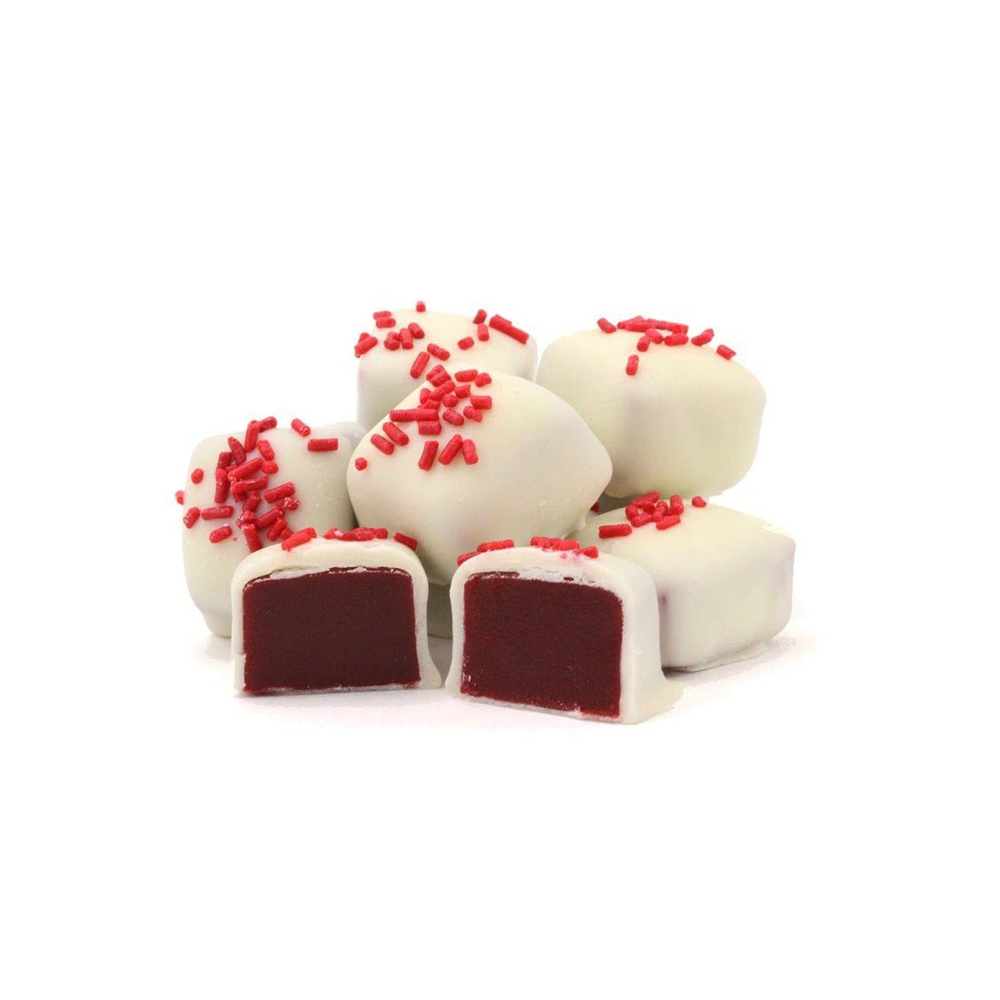 White Chocolate Covered Red Velvet Caramels, 9pc.