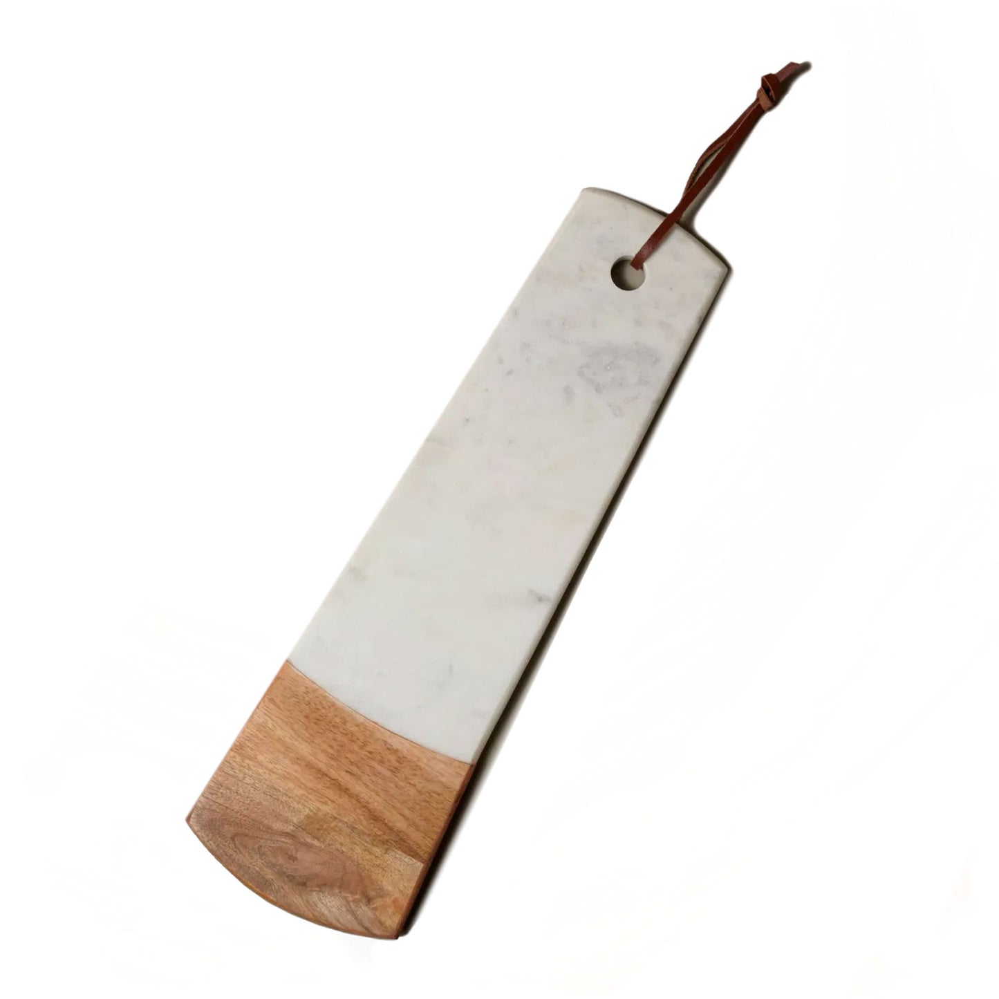 White Marble & Wood Long Rectangular Board