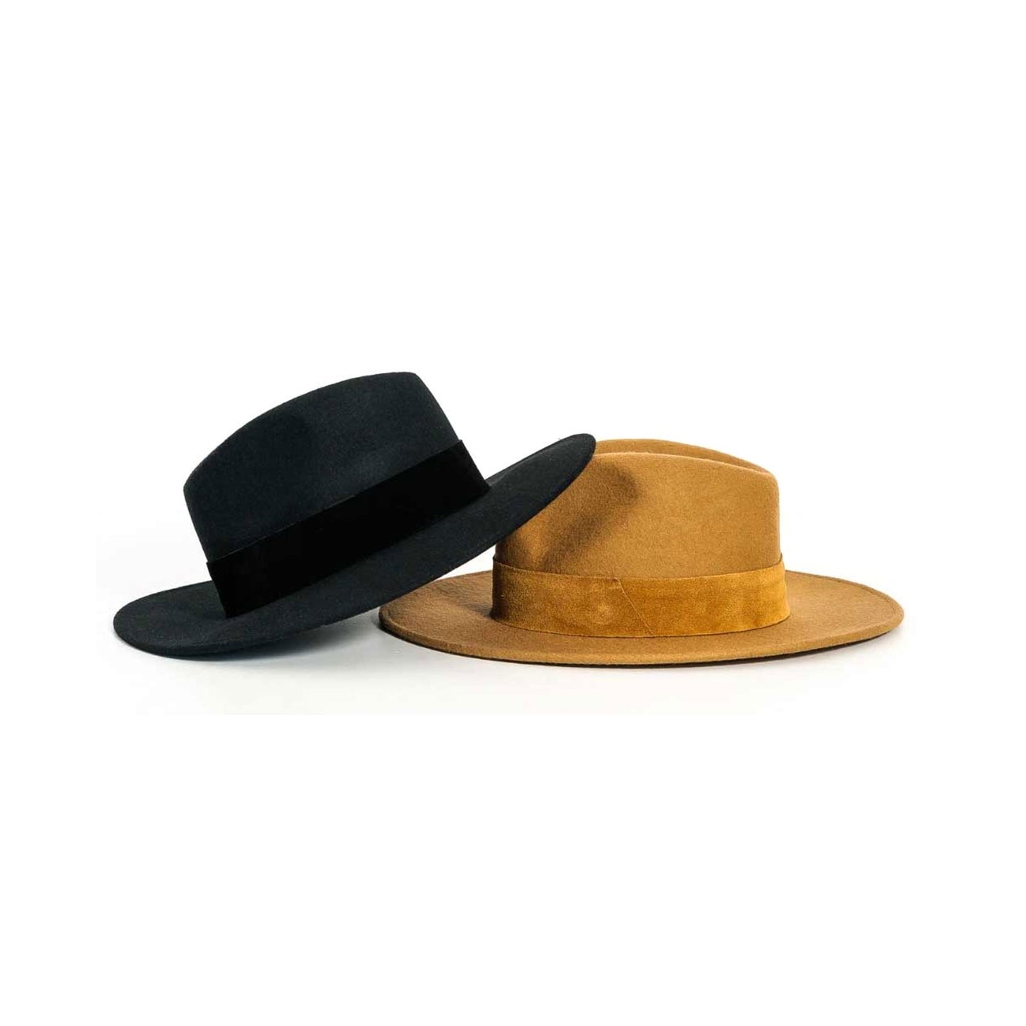 Wide Brimmed Felt Fedora Hat, Black