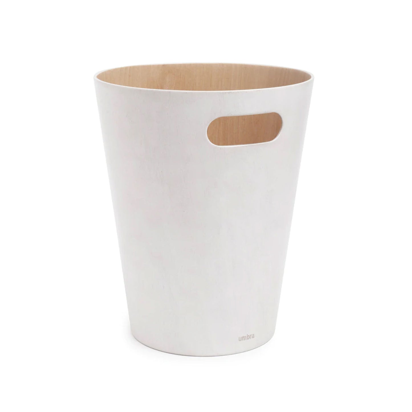 Woodrow Trash Can in White / Natural