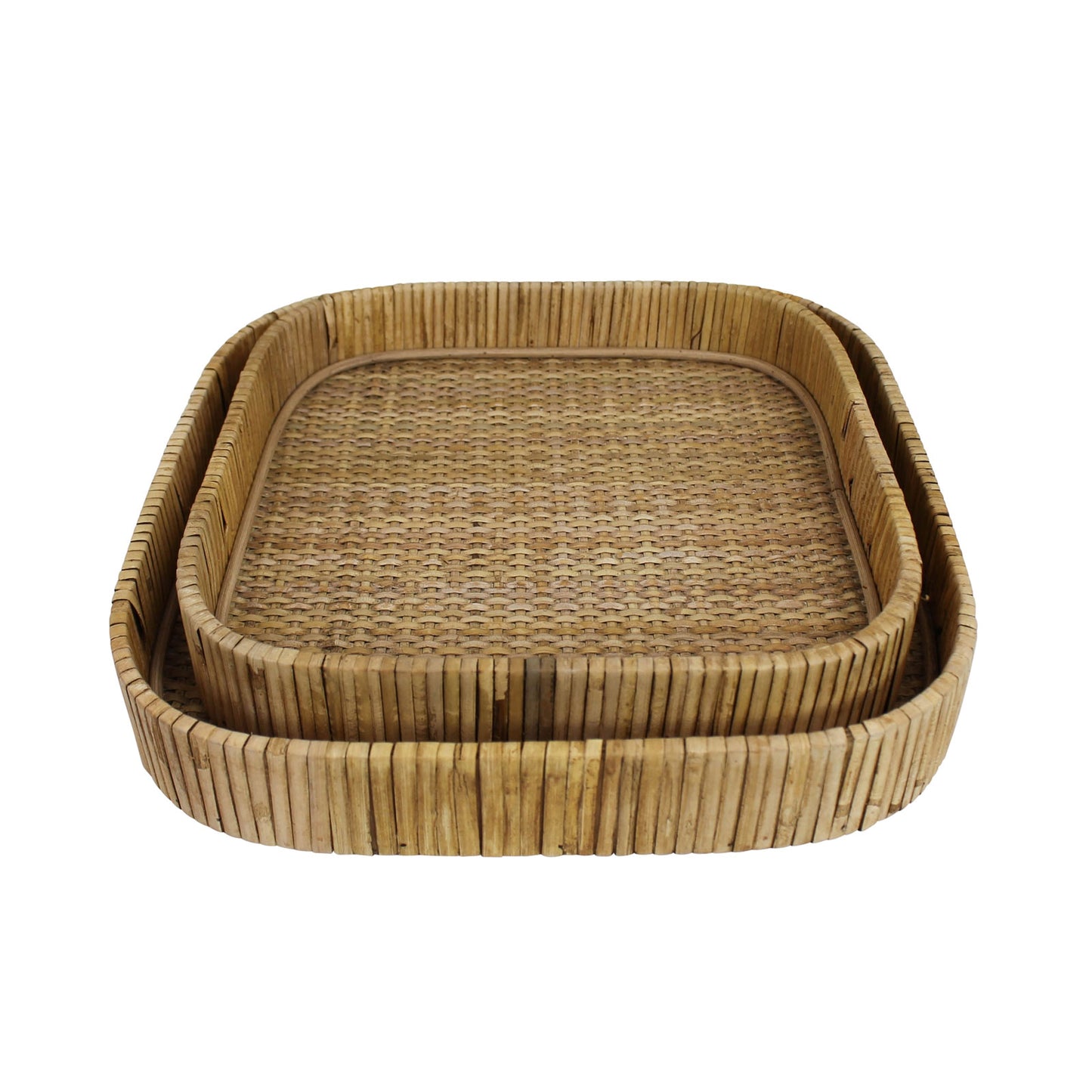 Large Woven Rattan Tray