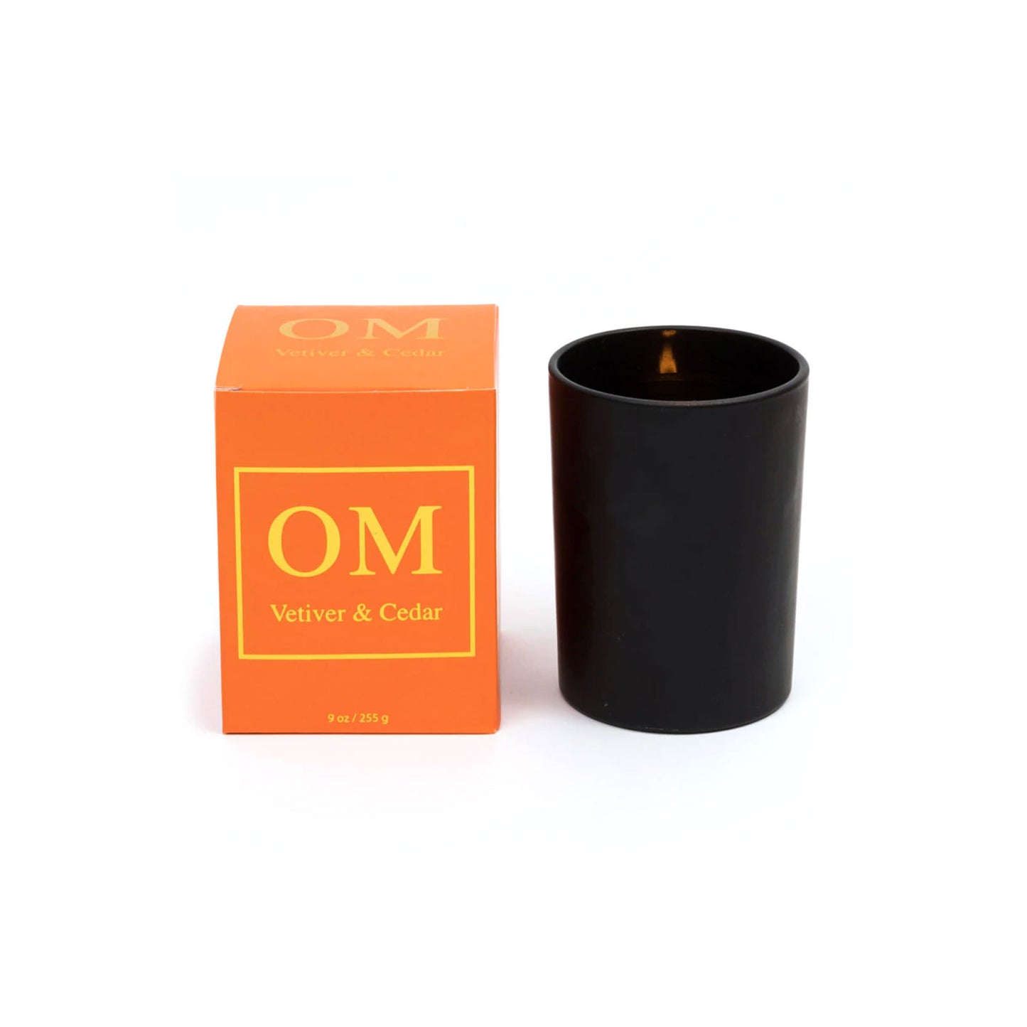 'OM' Vetiver & Cedar Essential Oil Soy Wax Candle