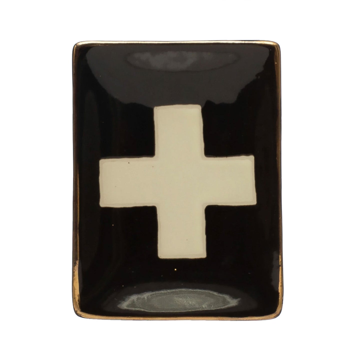 Handmade Stoneware Plate with Swiss Cross (Multiple Colors)