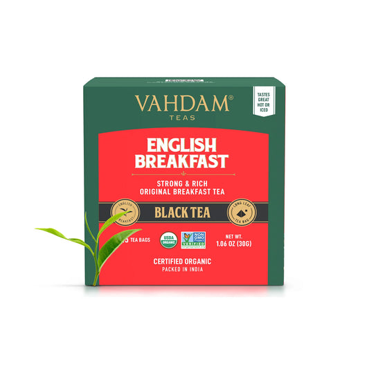 Vahdam Teas English Breakfast Tea Bags, 15 sachets