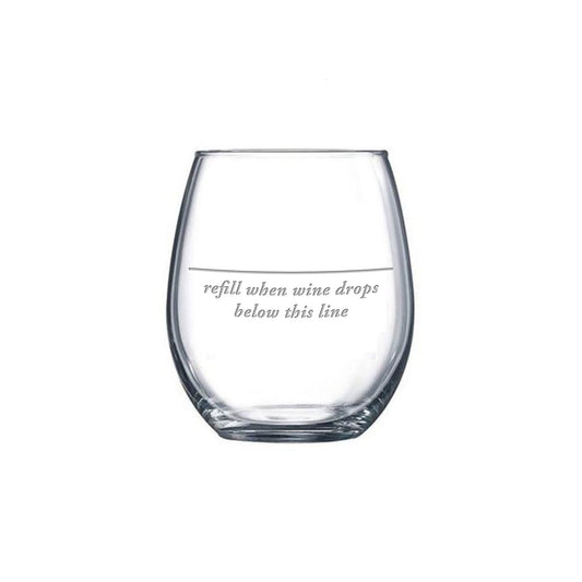 “Refill” Stemless Wine Glass