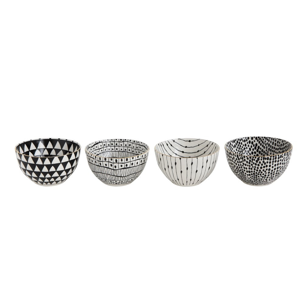 Black & White Stoneware Bowl, 4 Styles