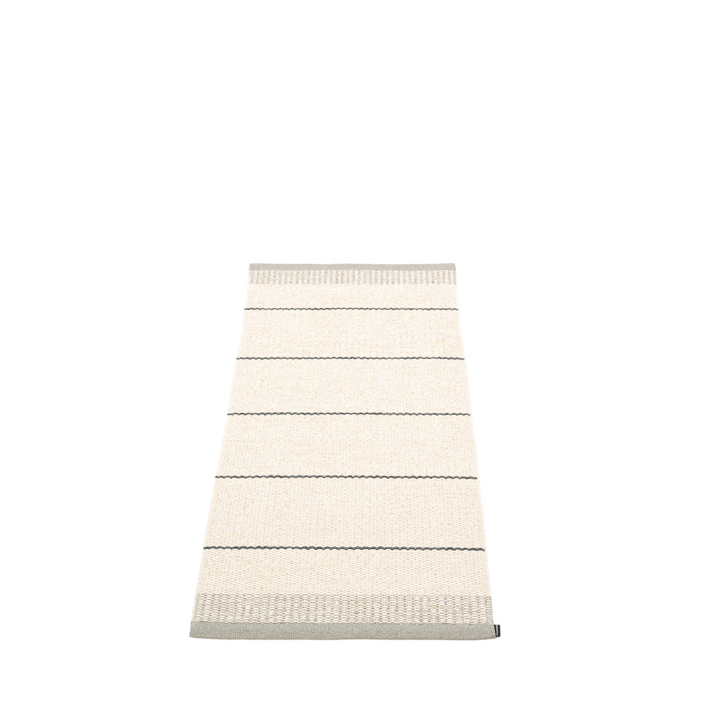 Coopers Beach Plastic Floor Mats Vanilla/Warm Grey/Granit Stripes (Multiple Sizes)
