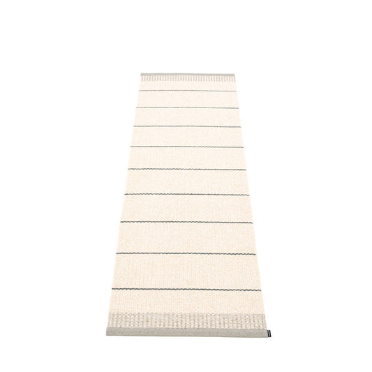 Coopers Beach Plastic Floor Mats Vanilla/Warm Grey/Granit Stripes (Multiple Sizes)