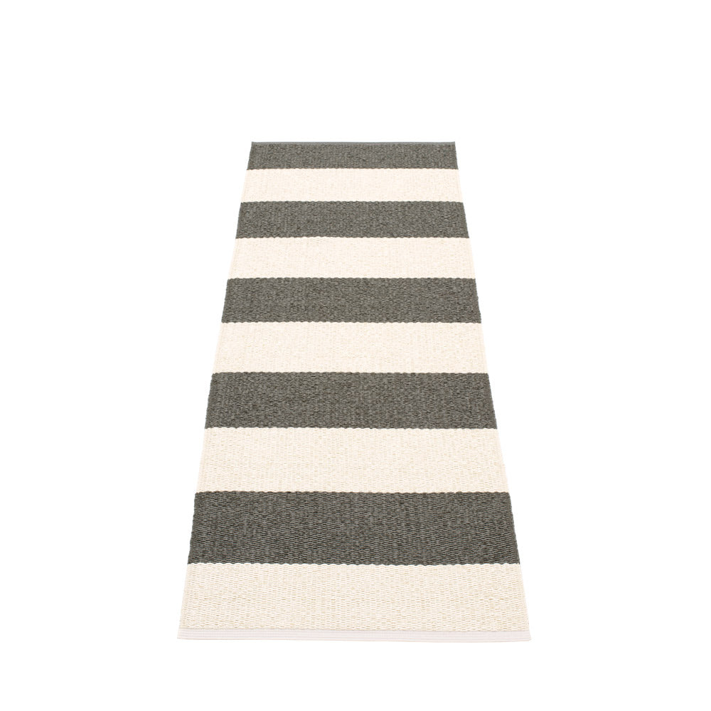 Bridgehampton Plastic Floor Mat Charcoal/Vanilla (2.25'x6.5')